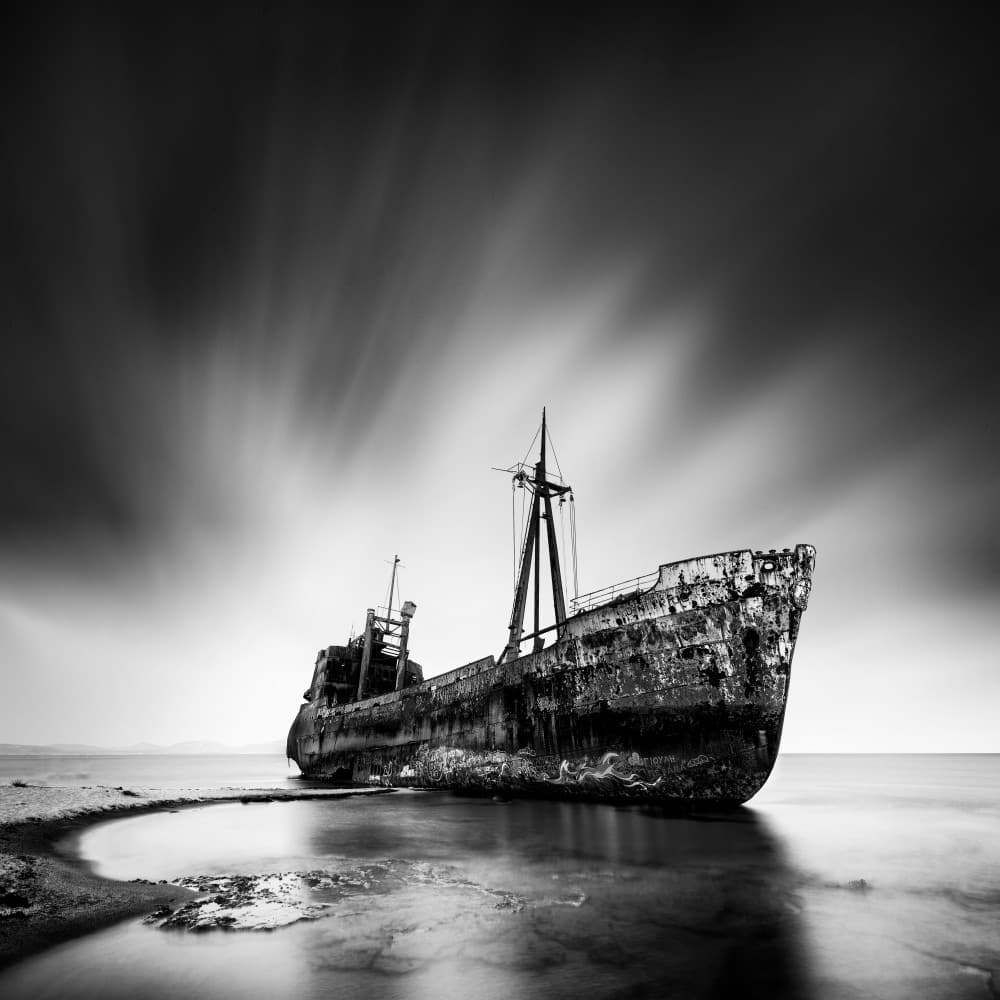 Dramatic Shipwreck Seascape by George Digalakis — canvas wall art
