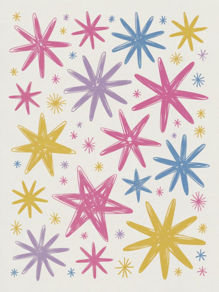 Colorful Playful Stars by Andreas Magnusson — canvas wall art