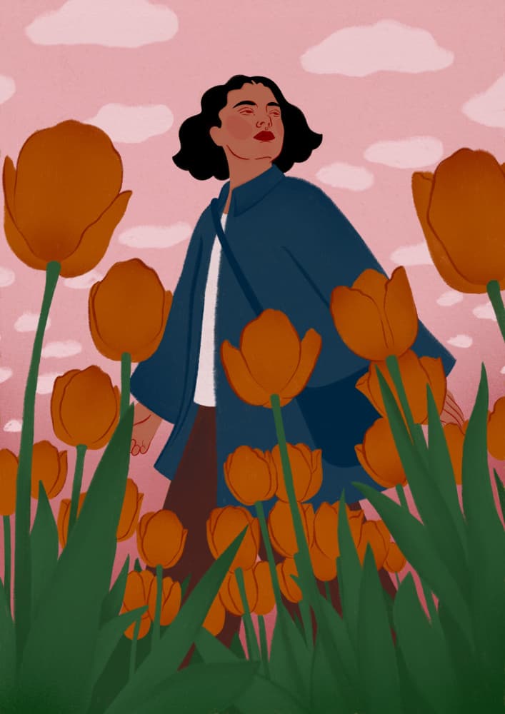 Spring Tulip Bliss by Ida Alvarsson — canvas wall art
