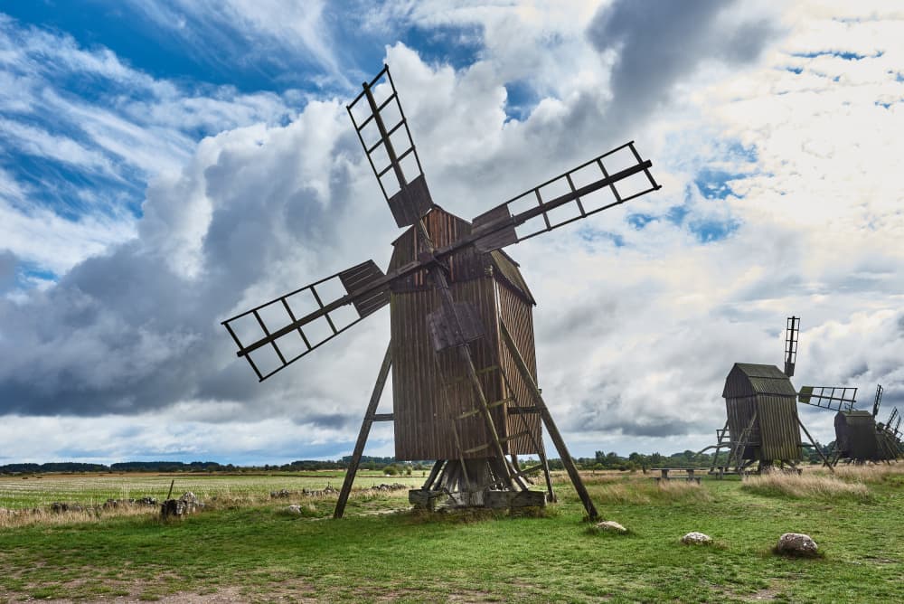 Historic Windmills Field by Geertjan Plooijer — canvas wall art