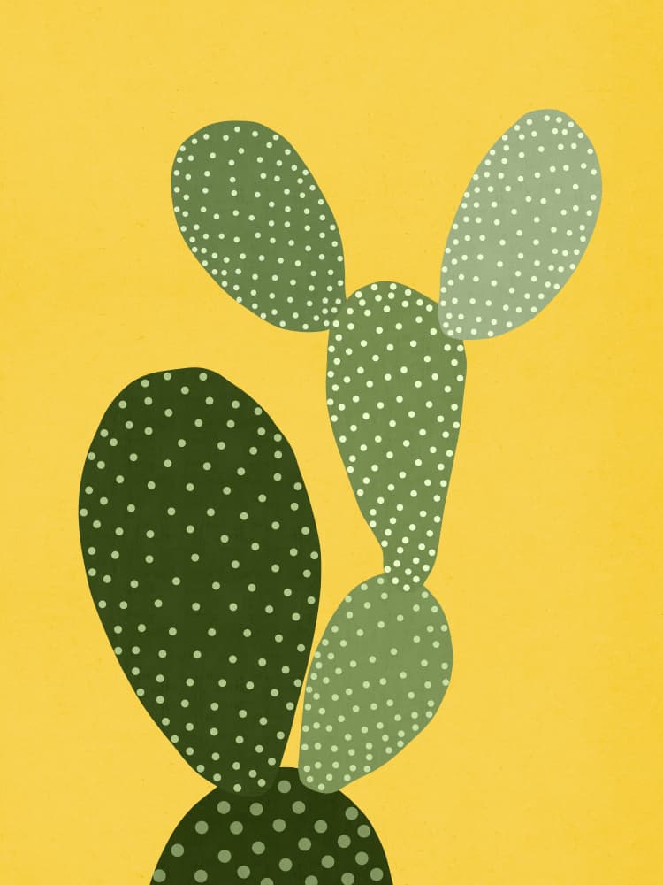 Green Cactus Dots by Vitor Costa — canvas wall art