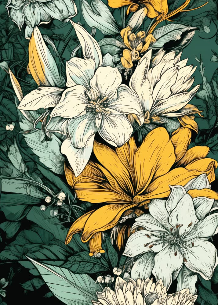 Lush Floral Illustration by Justyna Jaszke — canvas wall art