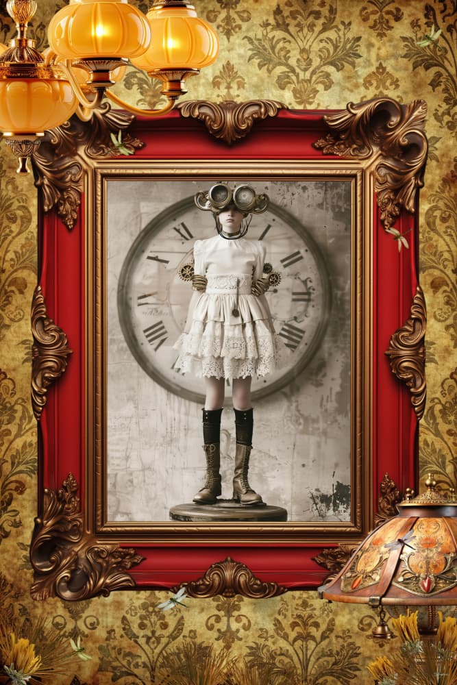 Steampunk Girl Clock Dream by Sue Skellern — canvas wall art