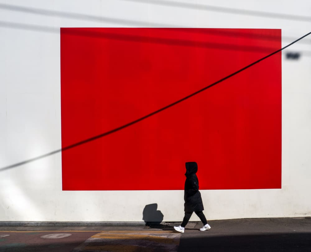 Red Wall Walker by HAN dong hee — canvas wall art