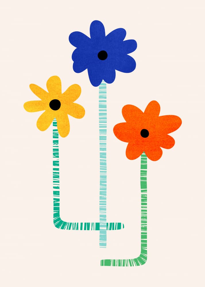 Lollipop Flowers by Kristian Gallagher — canvas wall art
