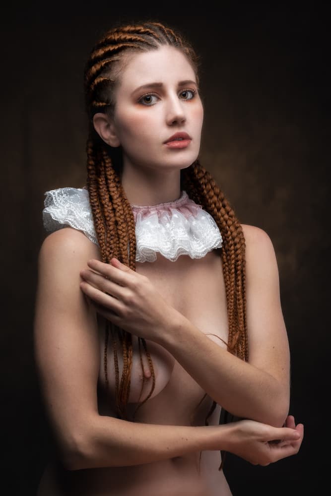 Braided Nude Portrait by Jan Slotboom — canvas wall art