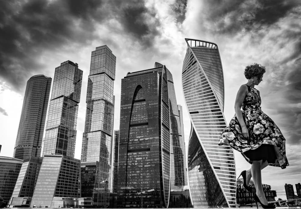 Urban Fashion Drama by Oles Paritskiy — canvas wall art