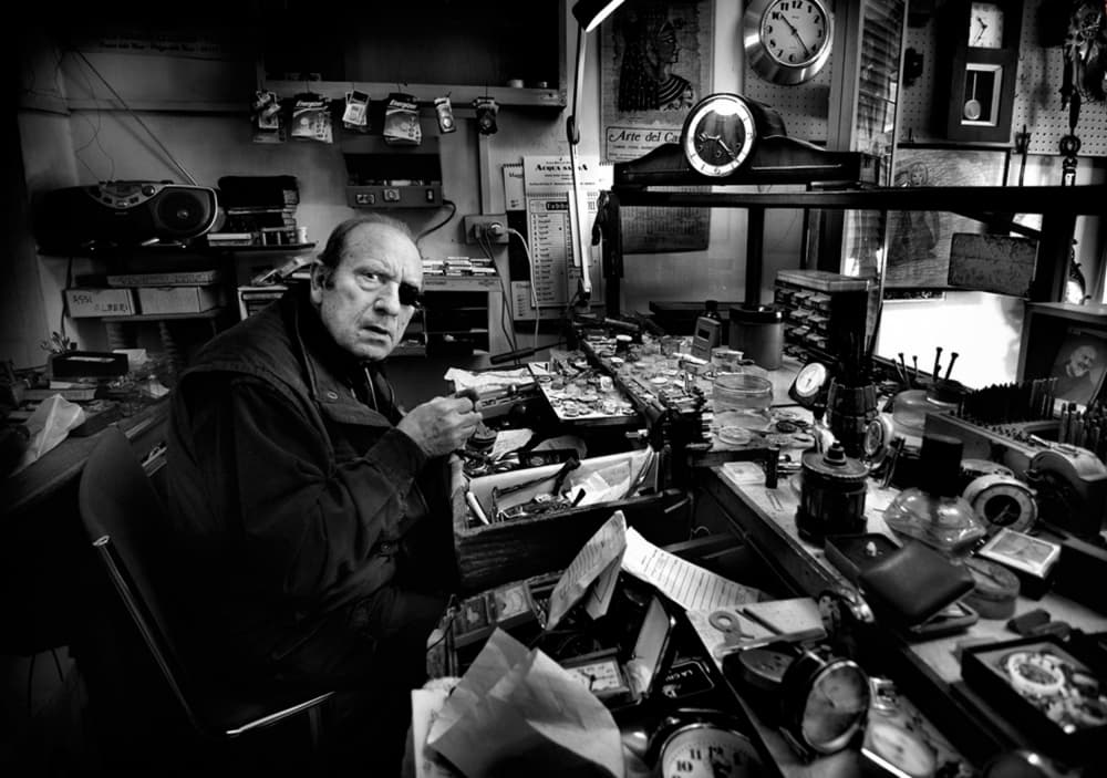 Watchmaker's Intense Gaze by Antonio Grambone — canvas wall art