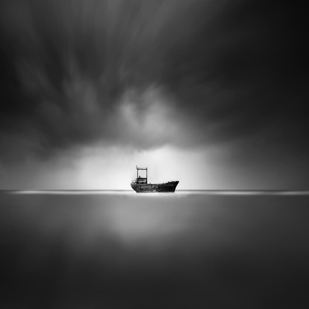 Tranquil Lone Ship by George Digalakis — canvas wall art