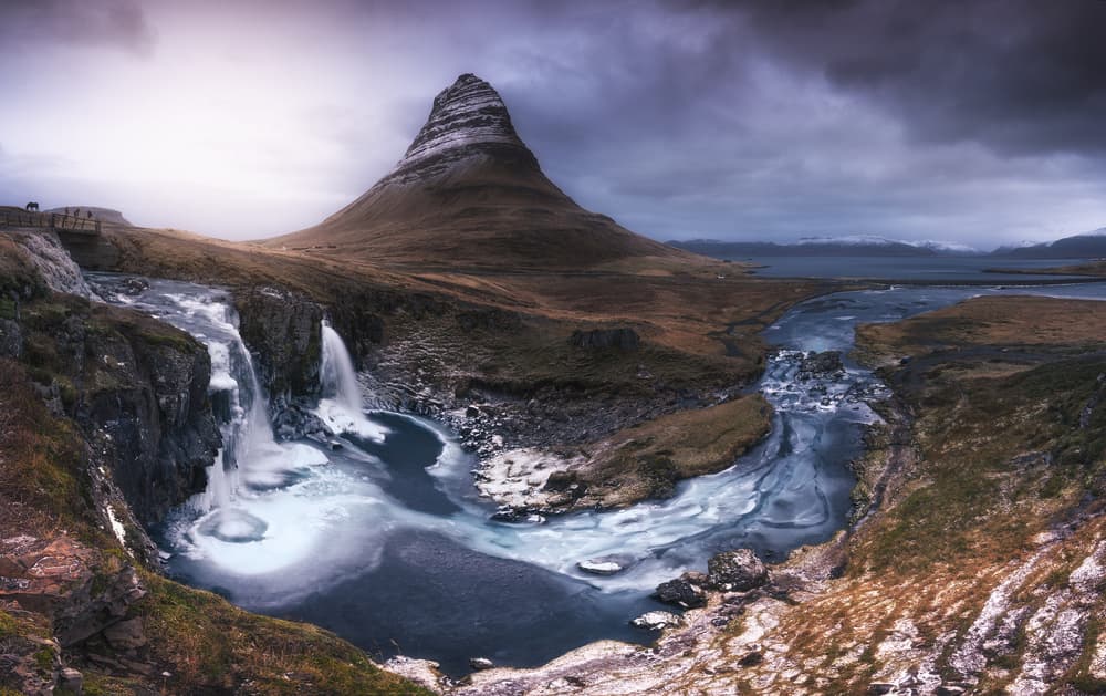 Kirkjufell Mountain Waterfall by David Martin Castan — canvas wall art