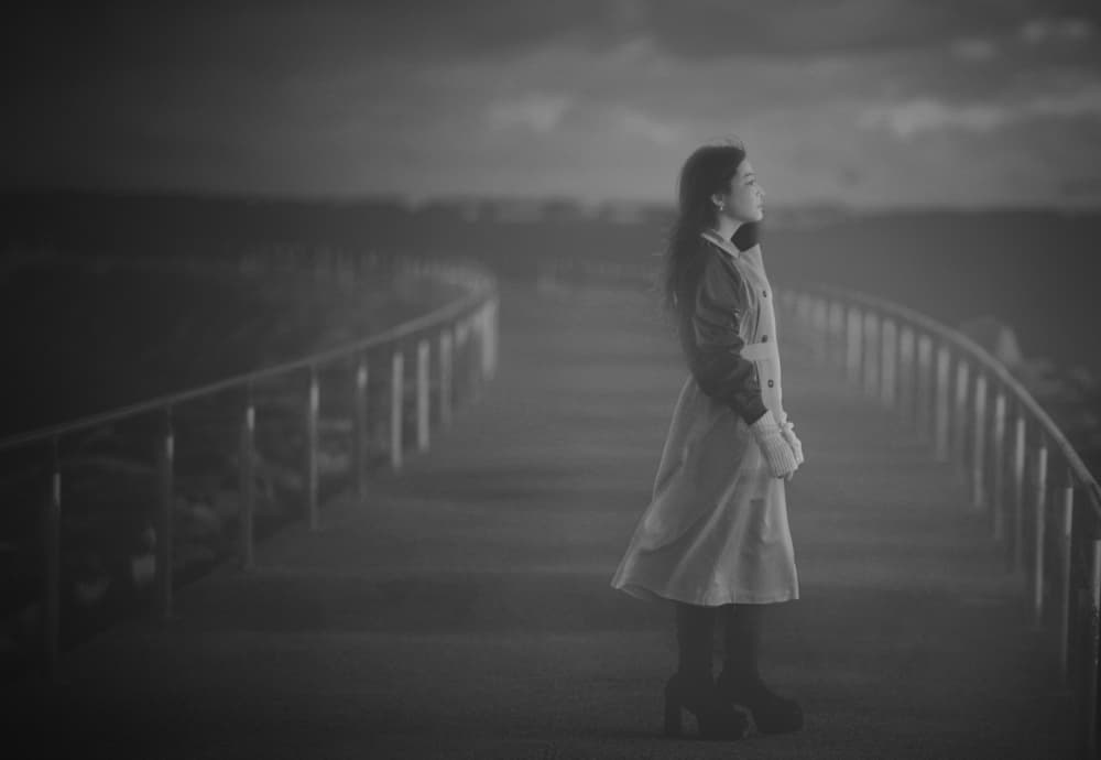 Pensive Woman on Curved Path by Blue_Rose — canvas wall art