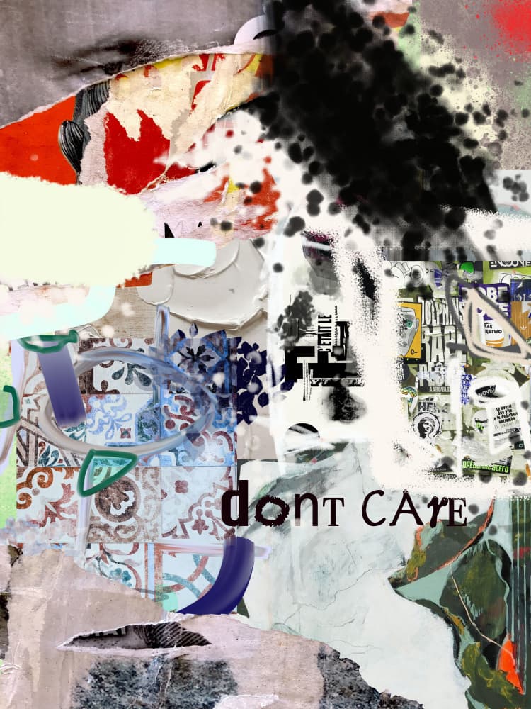Dont Care Urban Art by Pelin Atilla — canvas wall art