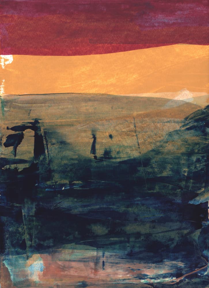Twilight Landscape Figures by Simona Gocan — canvas wall art