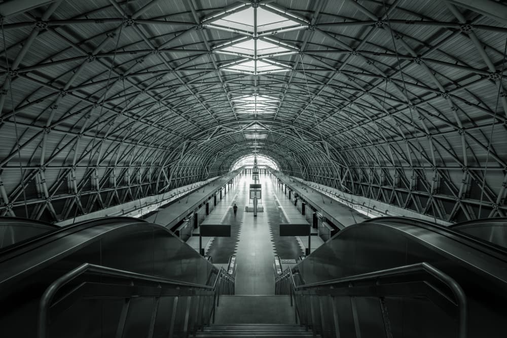 Modern Station Interior by Irene Wu — canvas wall art