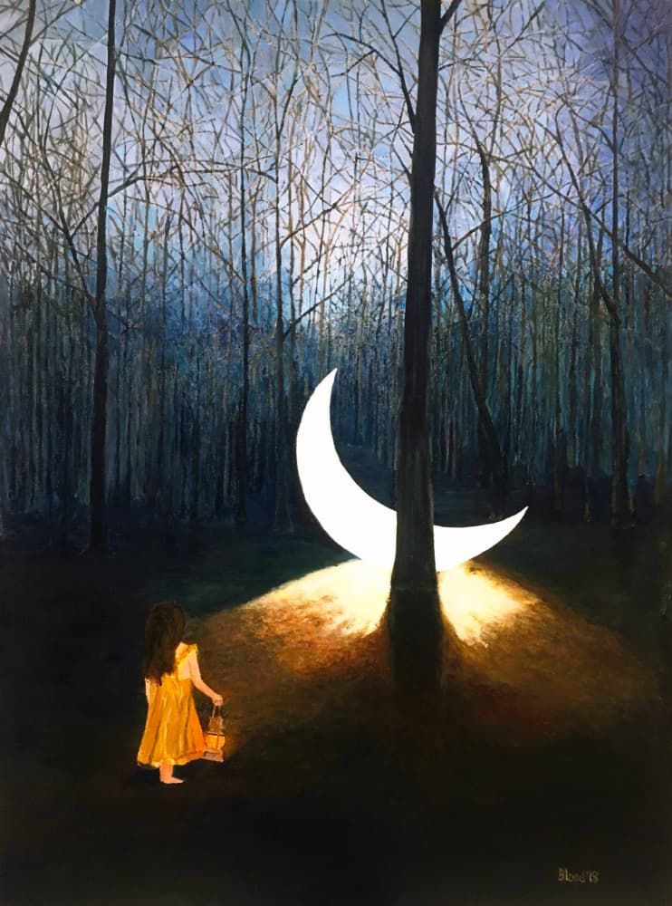 Enchanted Forest Moon by Tom Blood — canvas wall art
