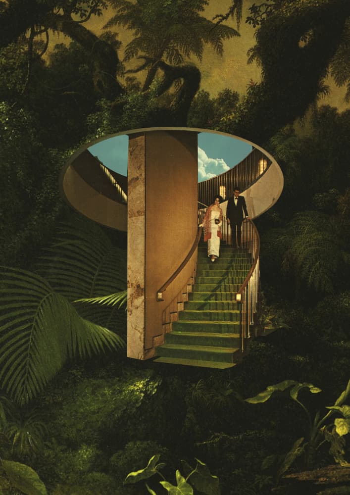 Surreal Jungle Staircase by Fran Rodríguez — canvas wall art