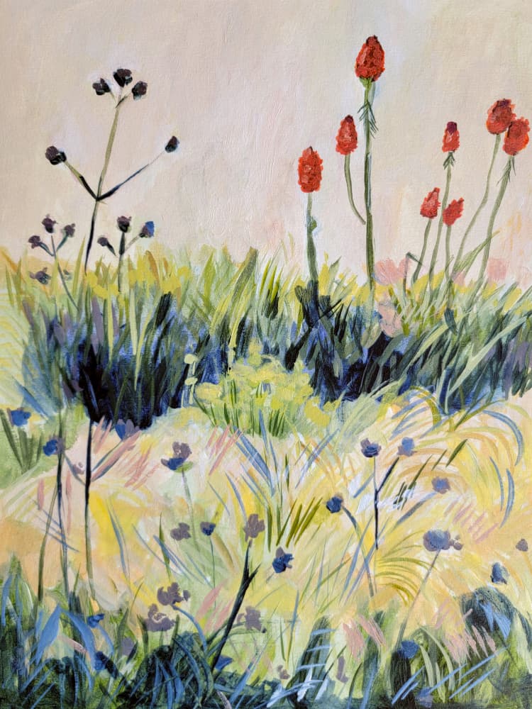 Colorful Summer Wildflowers by Claire Whitehead — canvas wall art