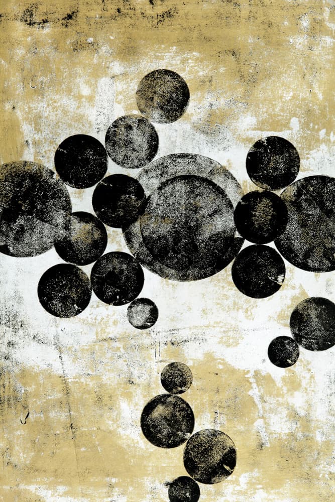 Golden Abstract Circles by Petr Strnad — canvas wall art