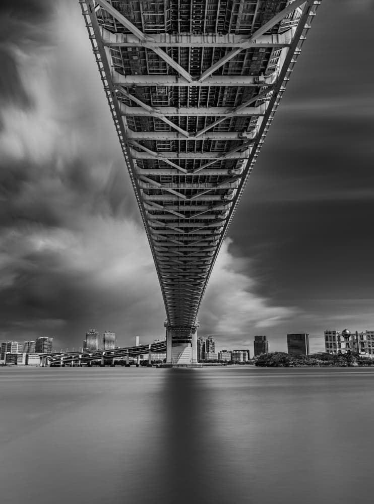 Dramatic Bridge Cityscape by Makihiko Hayama — canvas wall art