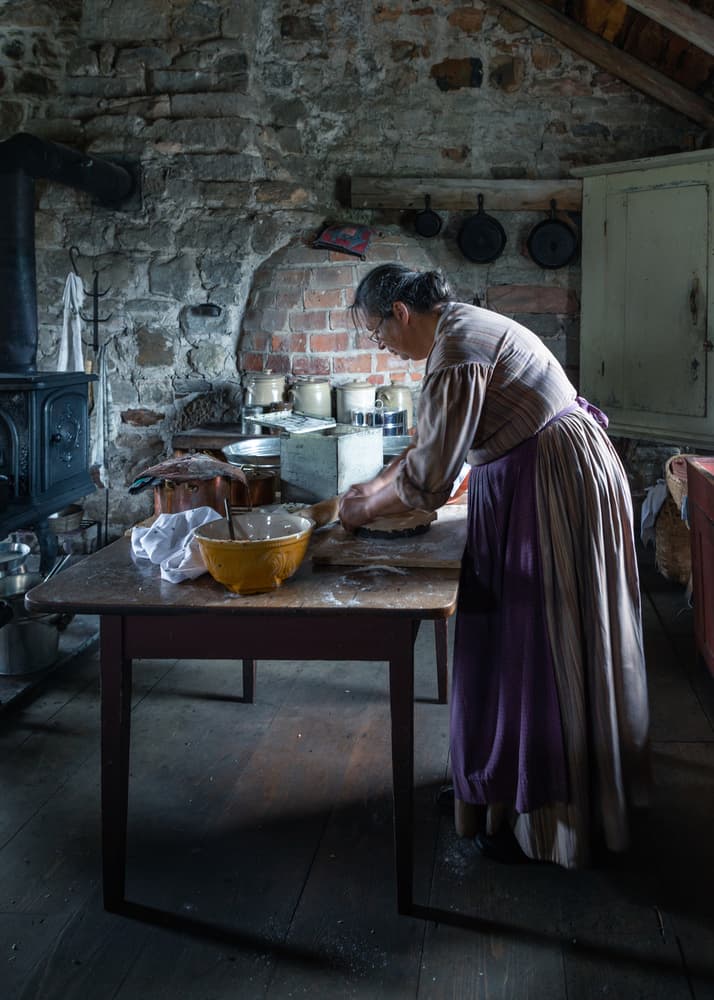 Rustic Kitchen Baking by Miroslaw Prybinski — canvas wall art