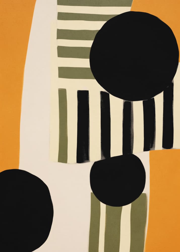 Geometric Stripes and Circles by City Art — canvas wall art