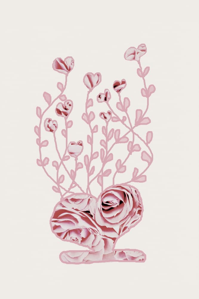 Blooming Pink Hearts by Christina Sillen — canvas wall art