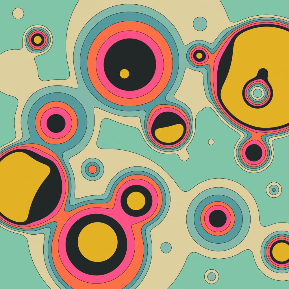 Retro Organic Circles by Jazzberry Blue — canvas wall art