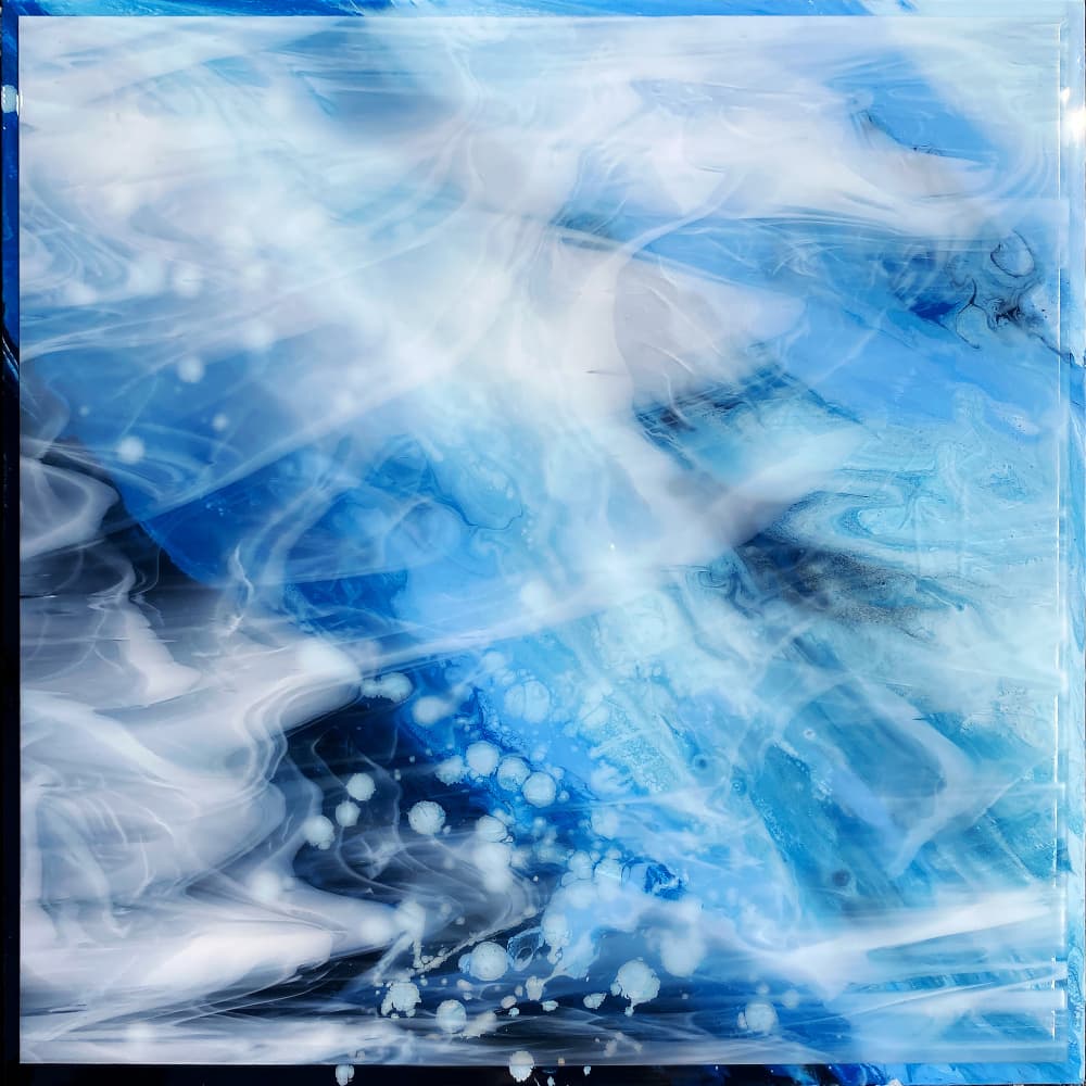 Aqua Blue Flow by Alyson Storms — canvas wall art