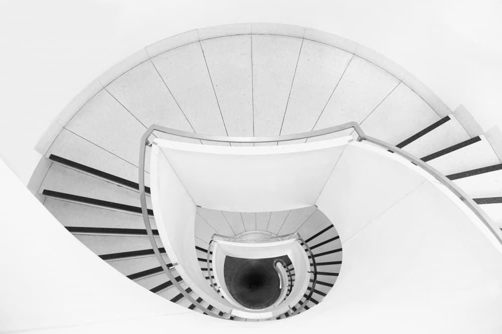 Abstract Spiral Staircase by Ralitsa Byalkova — canvas wall art
