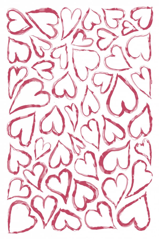 Painted Love Hearts by Martina — canvas wall art