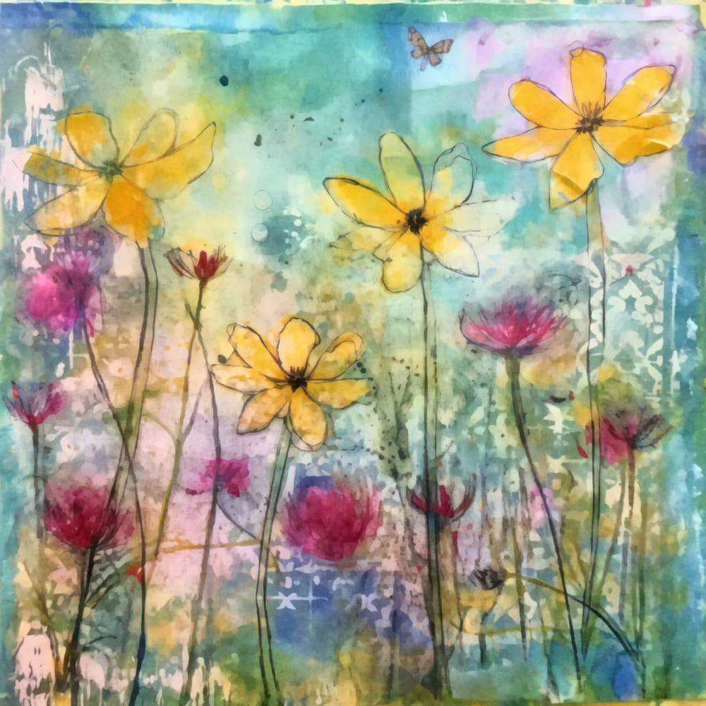 Vibrant Meadow Flowers by Andrea Haase — canvas wall art