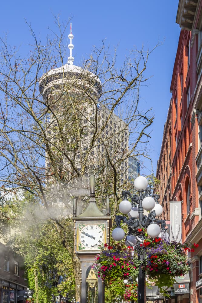 Gastown Steam Clock Vancouver by Melanie Viola — canvas wall art