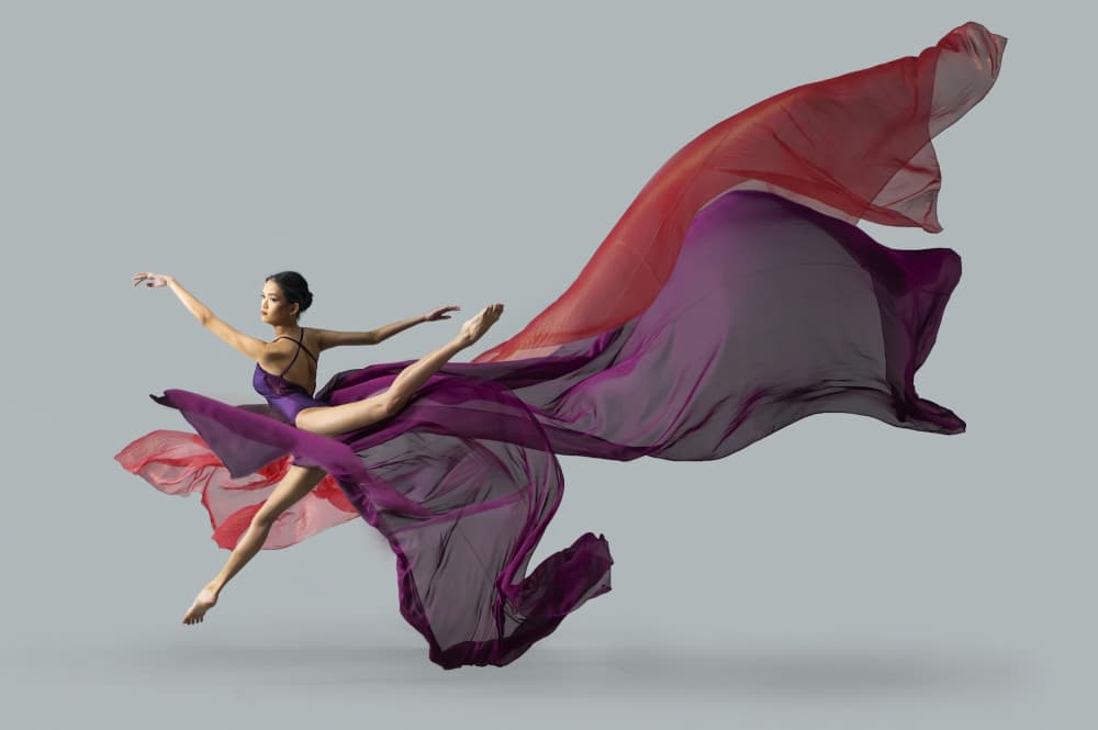 Graceful Fabric Leap by Rawisyah Aditya — canvas wall art