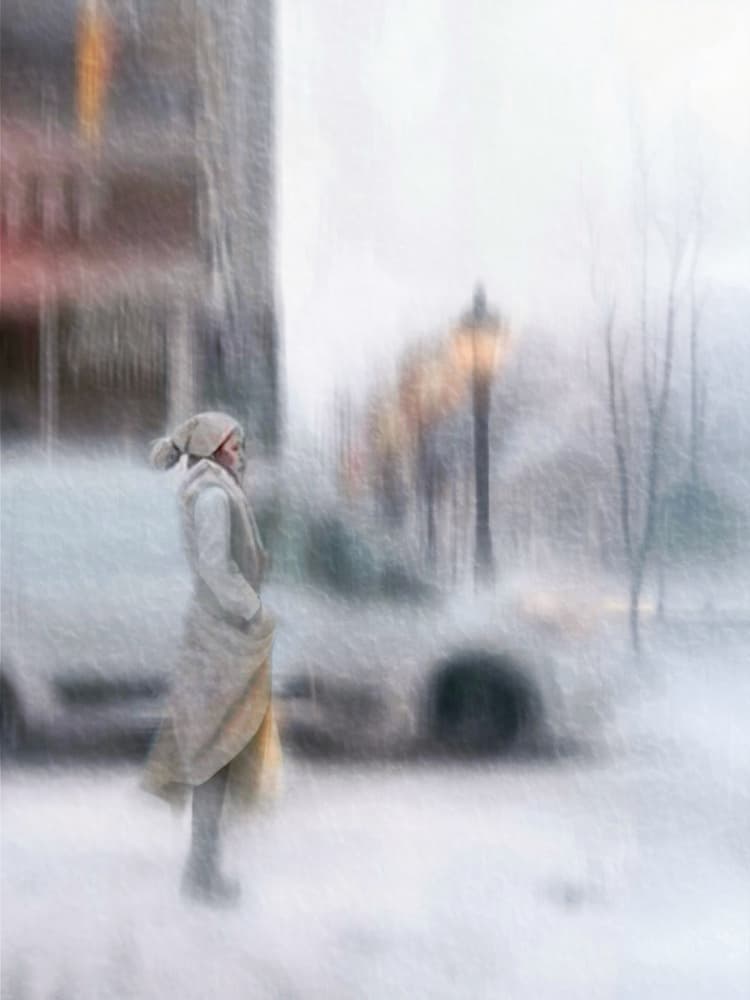 Snowy Urban Dream by Weiwei — canvas wall art