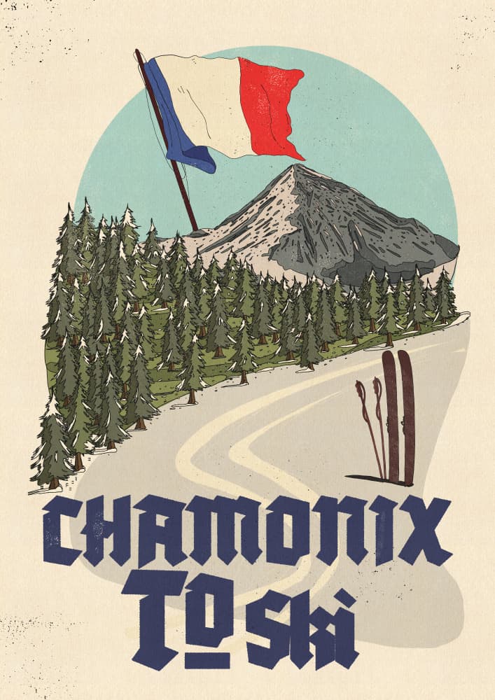 Chamonix Ski Mountains by Nicholas — canvas wall art
