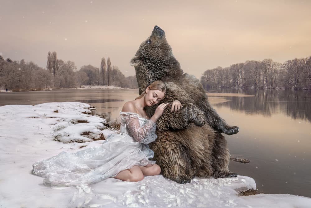 Serene Winter Embrace by Marcel Egger — canvas wall art
