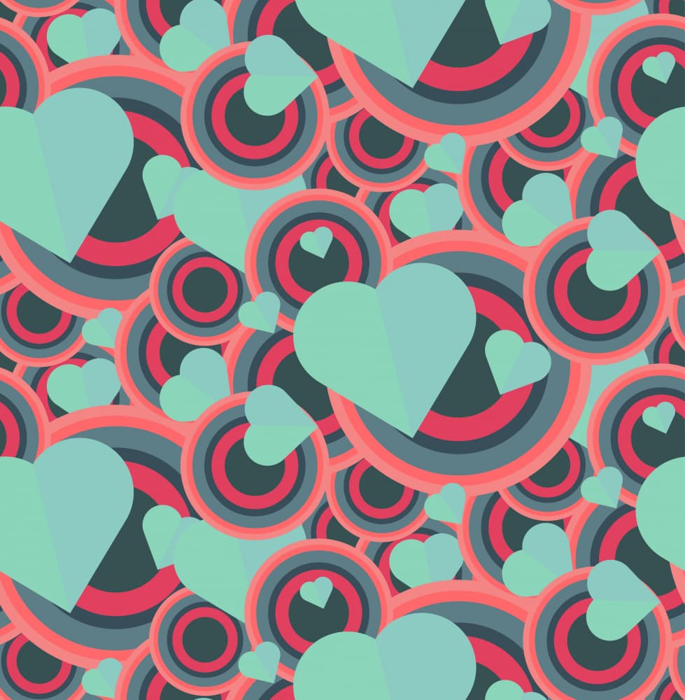 Sweet Hearts And Circles by Marika Barsrsind β canvas wall art