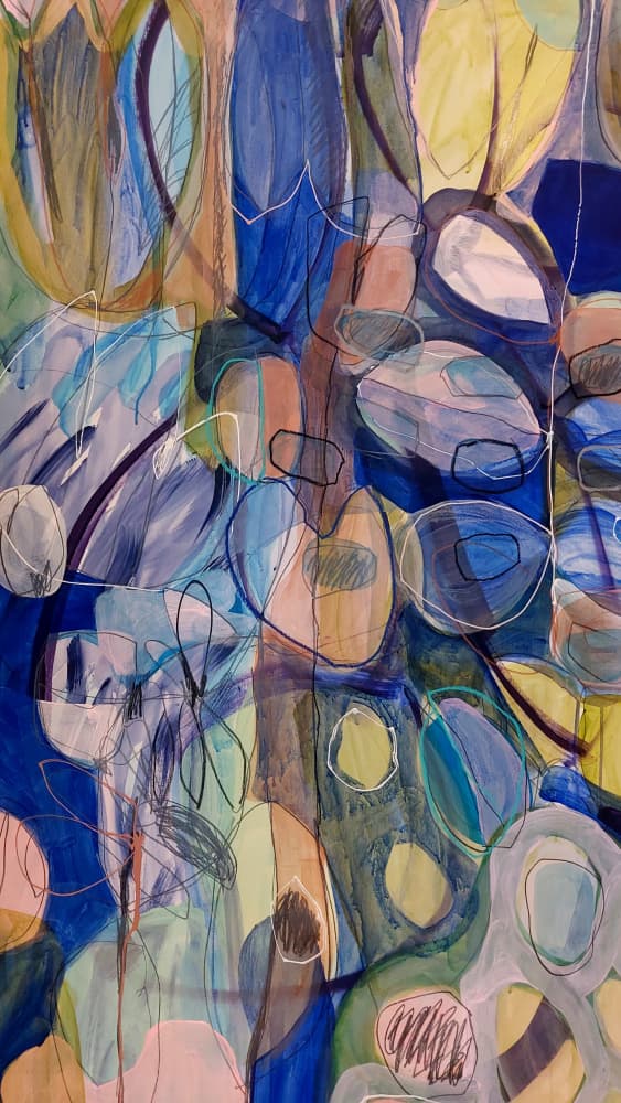Abstract Blue Organic Flow by Monika Riethmueller — canvas wall art