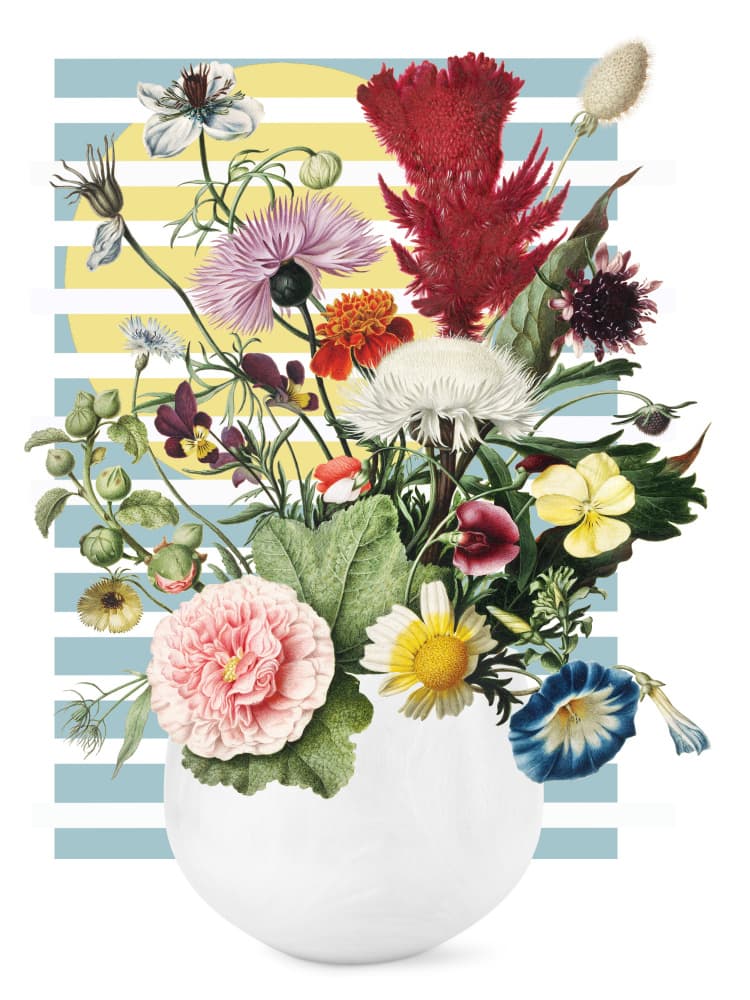 Vibrant Vintage Bouquet by Marja van den Hurk — canvas wall art