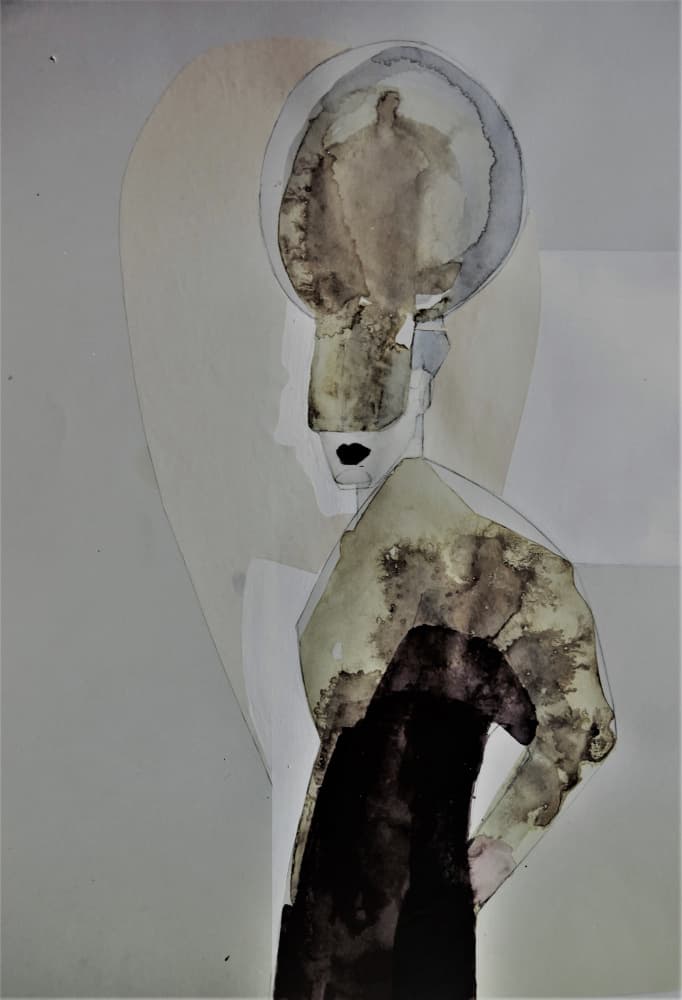 Pensive Abstract Profile by Doris Schmitz — canvas wall art