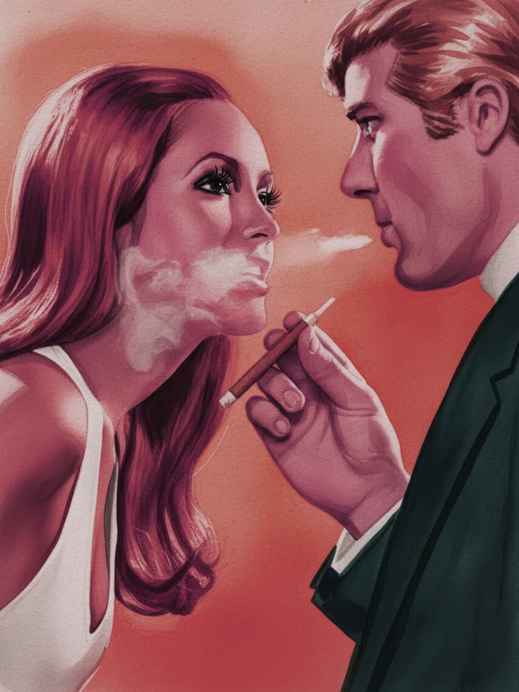 Flirtatious Smoke Break by Andreas Magnusson — canvas wall art