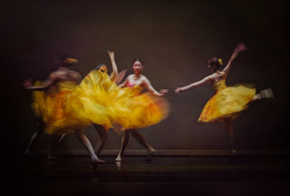 Graceful Yellow Dancers by Mia Meng — canvas wall art