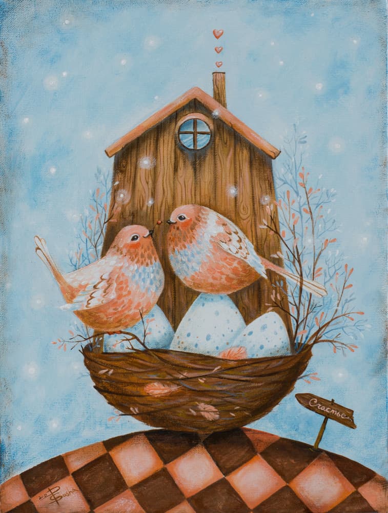 Cozy Bird Home by Aleksandra Paranchenko — canvas wall art