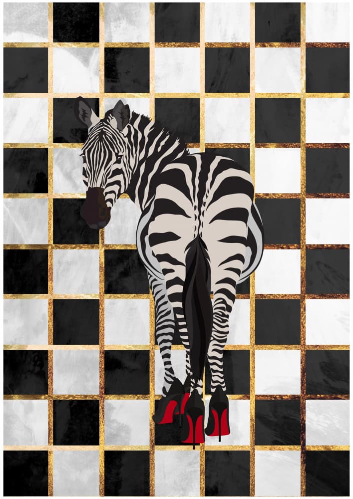 Zebra Red Heels by Sarah Manovski — canvas wall art