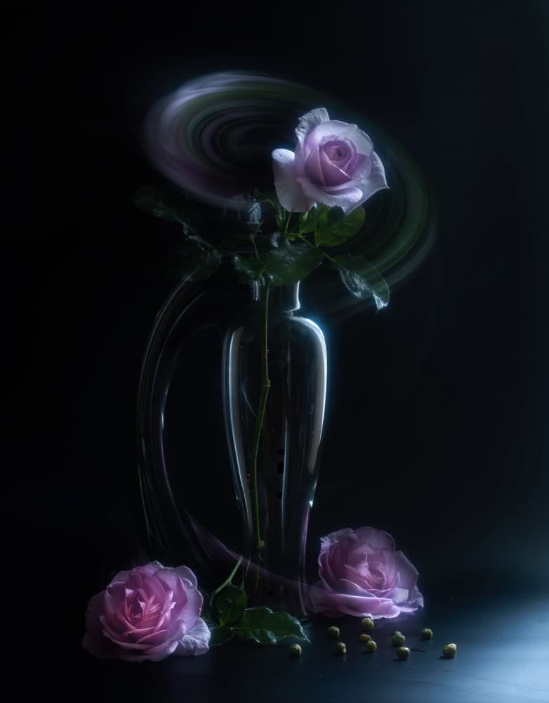 Ethereal Rose Vase by Judy Tseng — canvas wall art