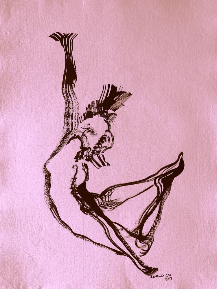 Expressive Dancing Form by Santhosh ch — canvas wall art