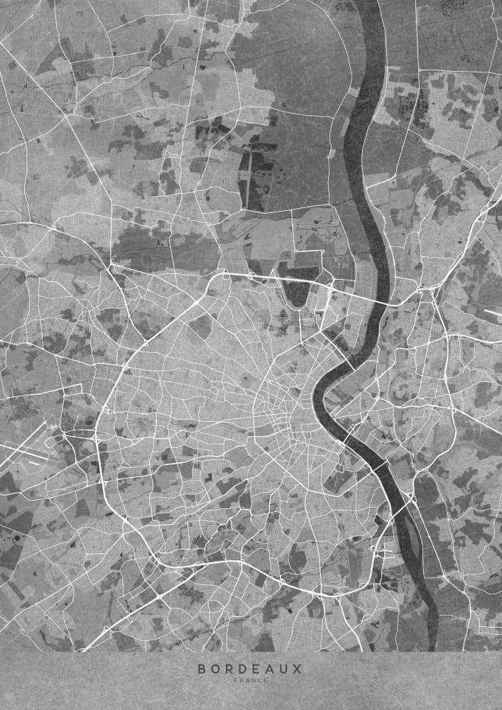 Classic Bordeaux Map by Rosana Laiz Blursbyai — canvas wall art