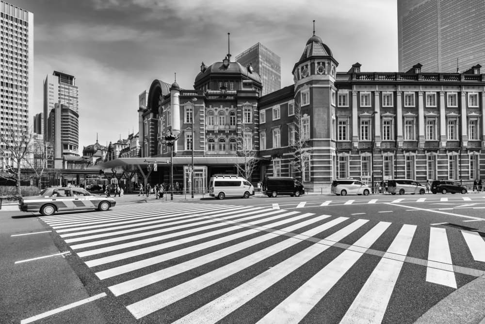 Tokyo Station Crossroads by Melanie Viola — canvas wall art
