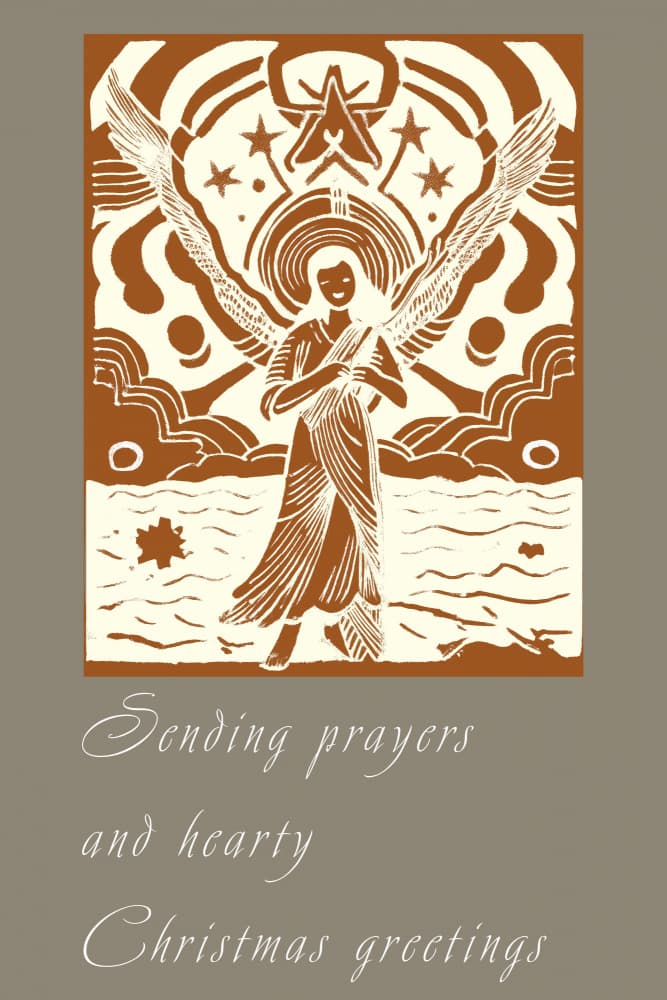 Peaceful Christmas Angel by casa cartissi — canvas wall art