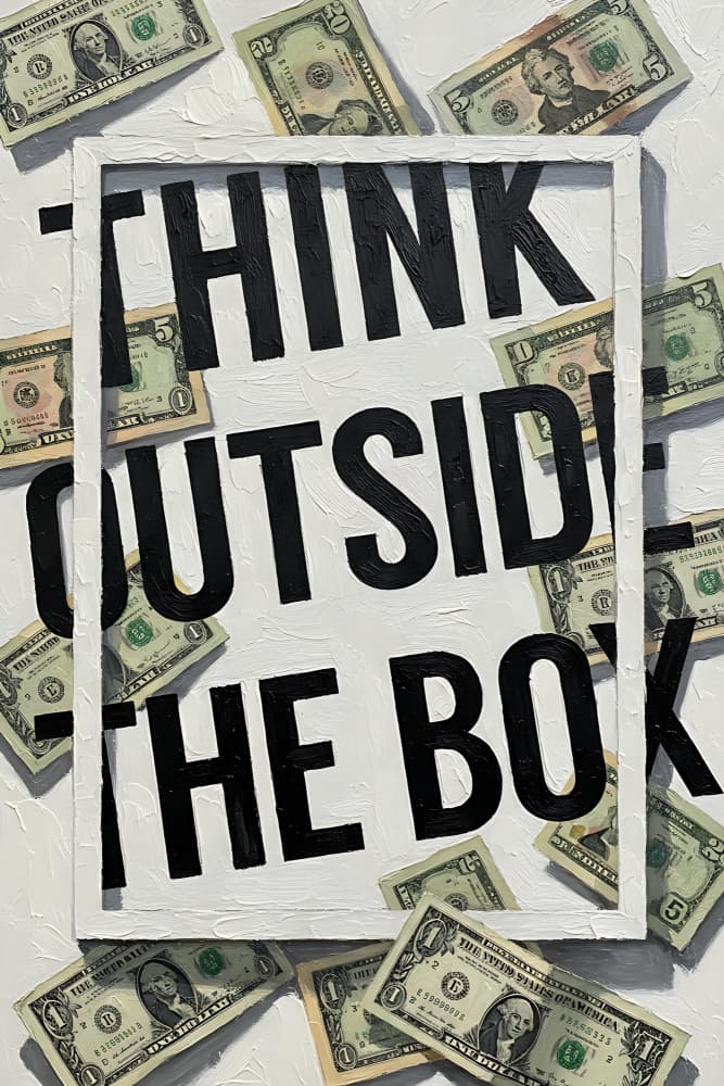 Think Outside The Box Money by HUGO — canvas wall art